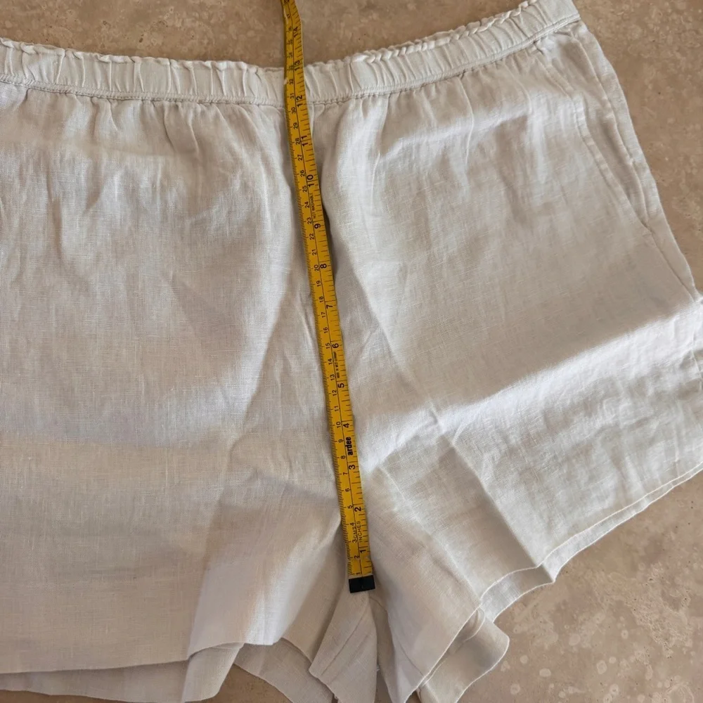 J Crew Ivory 3 Inch Stratus Short in Linen Womens Size L